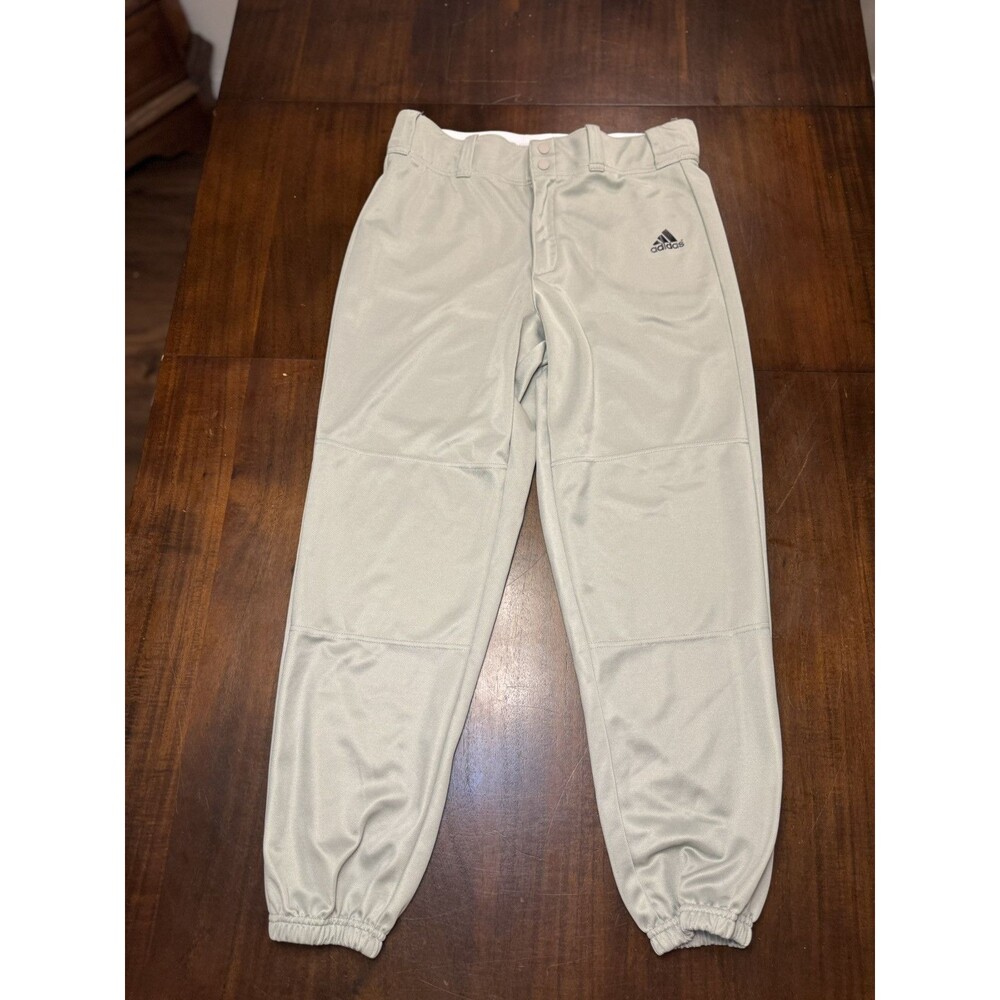 Adidas Climalite Gray Baseball Pants Elastic Ankles Boys Medium